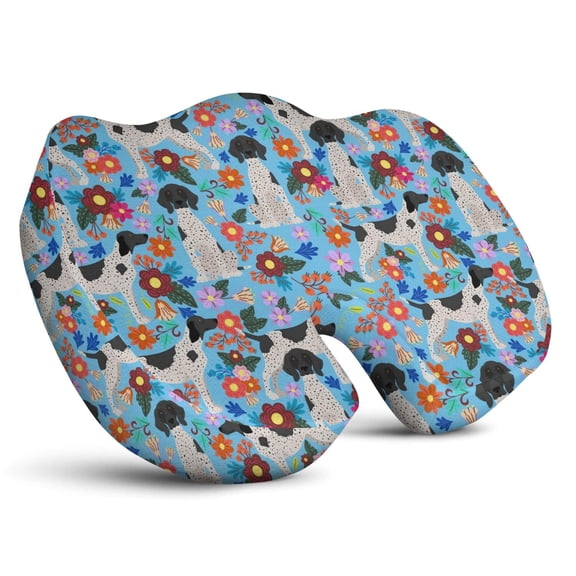 Premium Dog Pattern Memory Foam Seat Cushion Ergonomic Chair Pad for Office Chair, Car, Airplane & Bleachers Sciatica, Tailbone Hip & Back Pain Relief - Chair Cushion for Long Office Workers.
