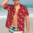 thumbnail image 7 of Zufioo Bulldog Red Hawaiian Shirt for Men,Beach Shirts Tropical Vacation Shirts,Sleeve Casual Button Down Shirt with Pocket for Travel,Beach,Party,daily,Small, 7 of 7