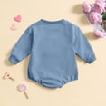 thumbnail image 7 of Newborn Baby Sweatshirt Long Sleeve Crewneck Letter Embroidery Romper Infant Boys Girls Spring Fall Soft Onesie Outfits Blue 3-6 Months, 7 of 7
