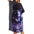 thumbnail image 3 of Xoenoiee Purple Butterfly Print Womens Kimono Cardigans Half Sleeve Oversized Beach Cover Up Cape Open Front Swimwear Beachwear for Swimming Pool Beach Vacation, 3 of 7