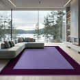 thumbnail image 2 of ODIKA Inspired Solid Bordered Minimalist Frame Borderless Abstract Purple Flowing Non-Slip Chair-Friendly Floor for Dining Room, Under Table, Office, 2 of 7