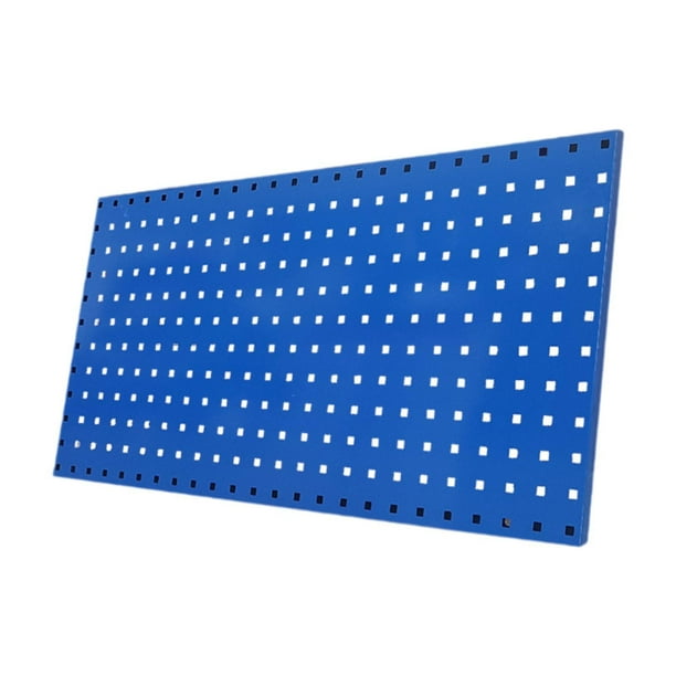 Paneles perforados de metal, organizador de pared para taller, sala de manualidades o garaje. Azul