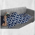thumbnail image 6 of Navy Soft Flannel Fleece Throw Blanket, Vintage Circles with Overlapping Rounds Oval Old Fashion Graphic Art, Cozy Plush for Indoor and Outdoor Use, 70" x 90", Royal Blue White, by Ambesonne, 6 of 6