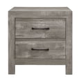 thumbnail image 2 of Tcbosik Wooden Nightstand with 2 Storage Drawers, Rustic Style, Gray Finish, 2 of 6
