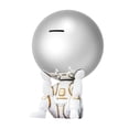 thumbnail image 1 of Estatua de astronauta con cabeza redonda y bola decorativa, caja de ahorro para guardería infantil sentado, 1 of 9