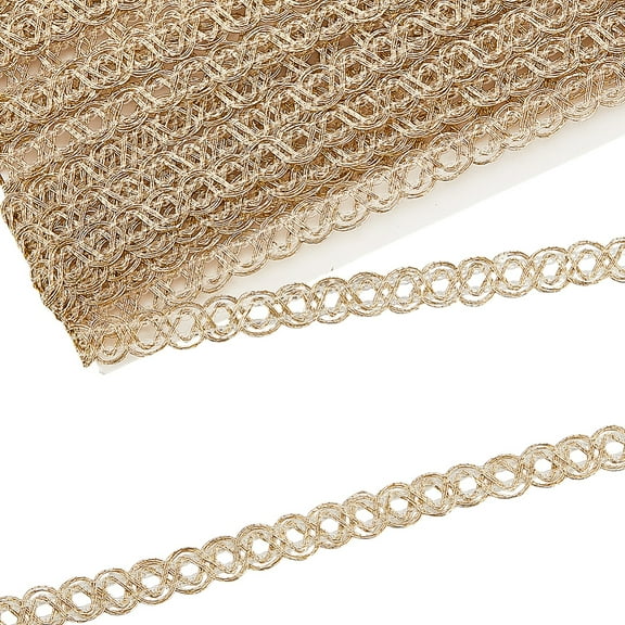 10ms Polyester Lace Ribbon Clothes Accessories Yellow 1/4 inch(5mm)