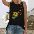 thumbnail image 5 of Fshinging 2025 Women Tank Tops Sunflower Butterfly Print Casual Sleeveless T Shirts Summer Vest Female Tees, 5 of 6