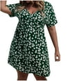 thumbnail image 2 of Summer Dresses for Womens 2025 Plus Size Fashion Casual Printing Short Sleeve V-Neck Dress, 2 of 6