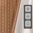 thumbnail image 3 of Boho Kitchen Curtains Brown and White Geometric Modern Farmhouse Abstract Small Short 27.5" W x 39" L Window Treatment Tiers for Bedroom Living Room Bathroom 2 Panels Rod Pocket Drapes, 3 of 6