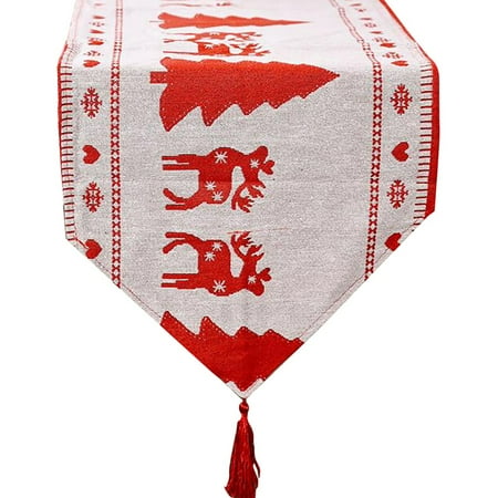 

Yclkvgw Christmas Decoration Fabric Forest Man Table Flag Creative Desktop Decoration Cloth C