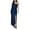 Dark Blue, variant on Lenpel Women's Elegant Cocktail Dress One Shoulder Long Sleeve Split Ruched Maxi Dresses Party Wrap Dresses