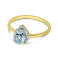 thumbnail image 3 of 10k Yellow Gold Pear Aquamarine And Diamond Ring, 3 of 6