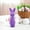 Purple, variant on Qiopertar Flocked Bunny Statue with Bow, Shiny Easter Bunny Desktop Decoration, Cute Foam Bunny Figurine for Easter Indoor Home Decor 23cm 9 Inches, Yellow