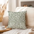 thumbnail image 3 of Ethan Taylor Botanical Throw Pillow Soft Cushion Cover 'William Morris Botanical Pattern V Botanicals Cottagecore' Classic Pattern Decorative Square Accent Pillow Case, 20x20 Inches, Green, White, 3 of 5