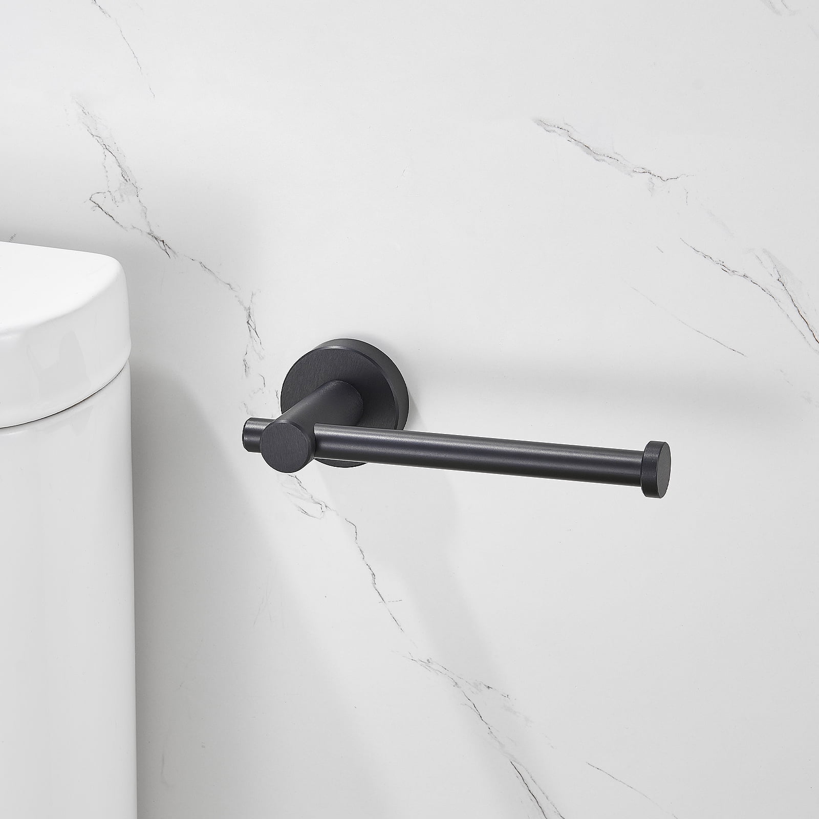 Wall Mounted Toilet Paper Holder,Thicken Toilet Roll Holder for Bathroom, Kitchen,Matte Black