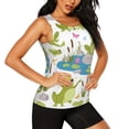 thumbnail image 2 of Balery Cartoon Frogs Camiseta sin mangas estampada ligera para mujer, tops de entrenamiento sin mangas, camisetas de yoga transpirables de secado rápido.-XX-Large, 2 of 7