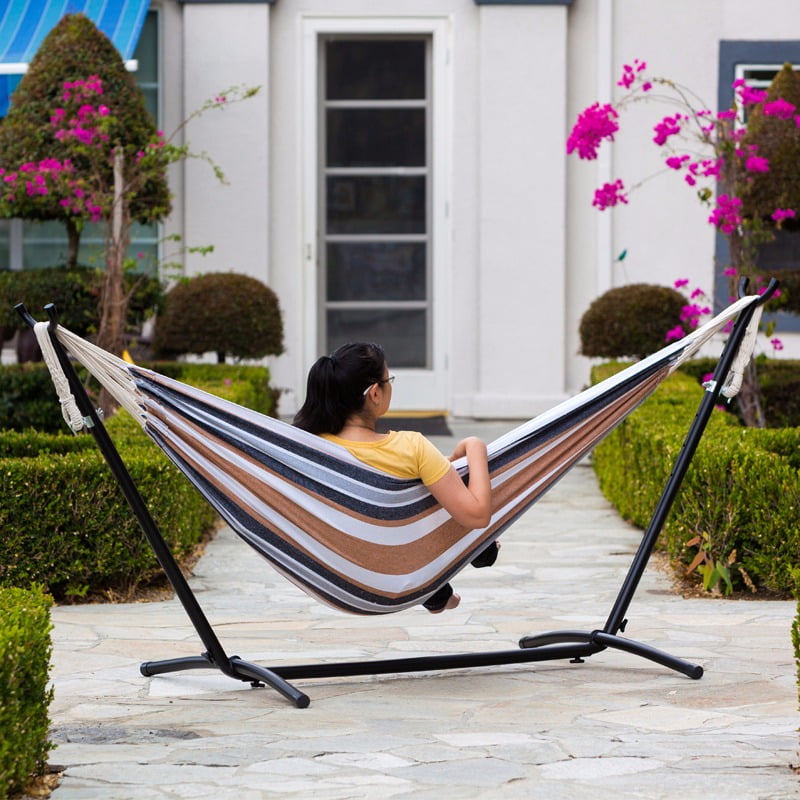 Double Hammock, with Steel Stand and Portable Carrying Case - Walmart.com - Walmart.com