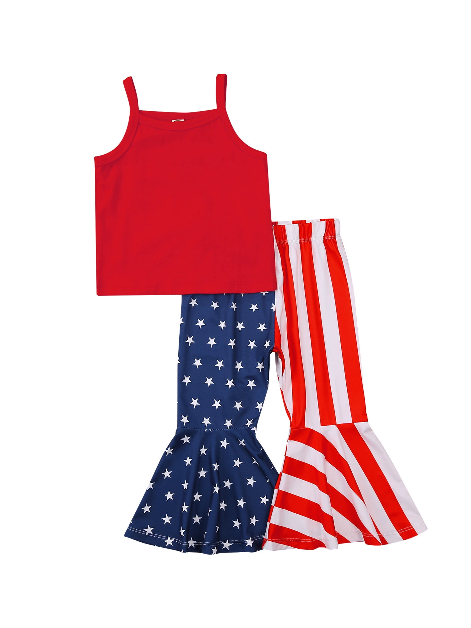 Baby Girls 4th of July Outfits Ruffled Romper 