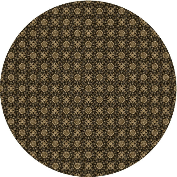 Ahgly Company Machine Washable Indoor Round Transitional Midnight Gray Area Rugs, 7' Round