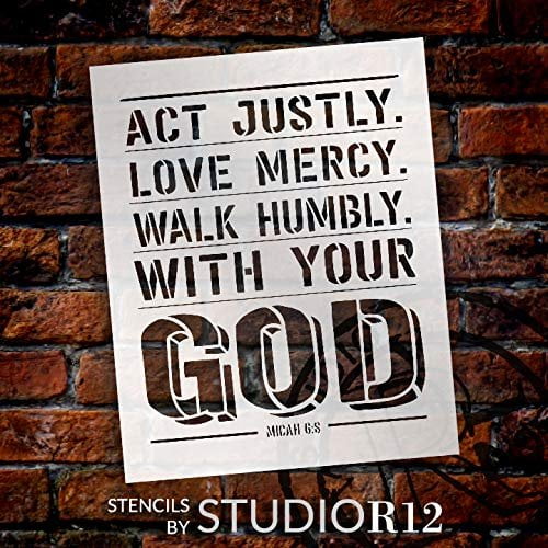 Walk Humbly with Your God Stencil by StudioR12 Bible Verse Micah 68