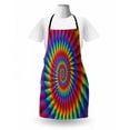 thumbnail image 3 of Trippy Apron, Psychedelic Rainbow Spiral in Vibrant Colors Circular Rainbow of Optical Illusion, Unisex Kitchen Bib with Adjustable Neck for Cooking Gardening, Adult Size, Multicolor, by Ambesonne, 3 of 4