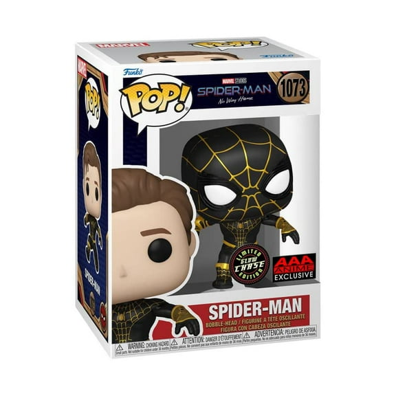 Funko POP! Marvel Studios Spider-Man No Way Home GITD CHASE Spider-Man #1073 AAA Anime Exclusive Sticker