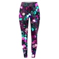 thumbnail image 4 of KDFJPTH Women's Colorful Geometric Print Leggings High Waist Stretchy Yoga Pants Casual Workout Tights Purple M, 4 of 4