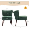 thumbnail image 2 of Mid - century moderno velvet accent chair con wood legs para sala de estar, 300lb capacity wingback reading chair para dormitorio o oficina (green), 2 of 8