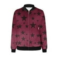 thumbnail image 4 of JYnXIANTI Fall Jackets for Women 2024 Casual Fashion Zip up Long Sleeve Coat Lightweight Star Windbreaker Outwear Tops, 4 of 4