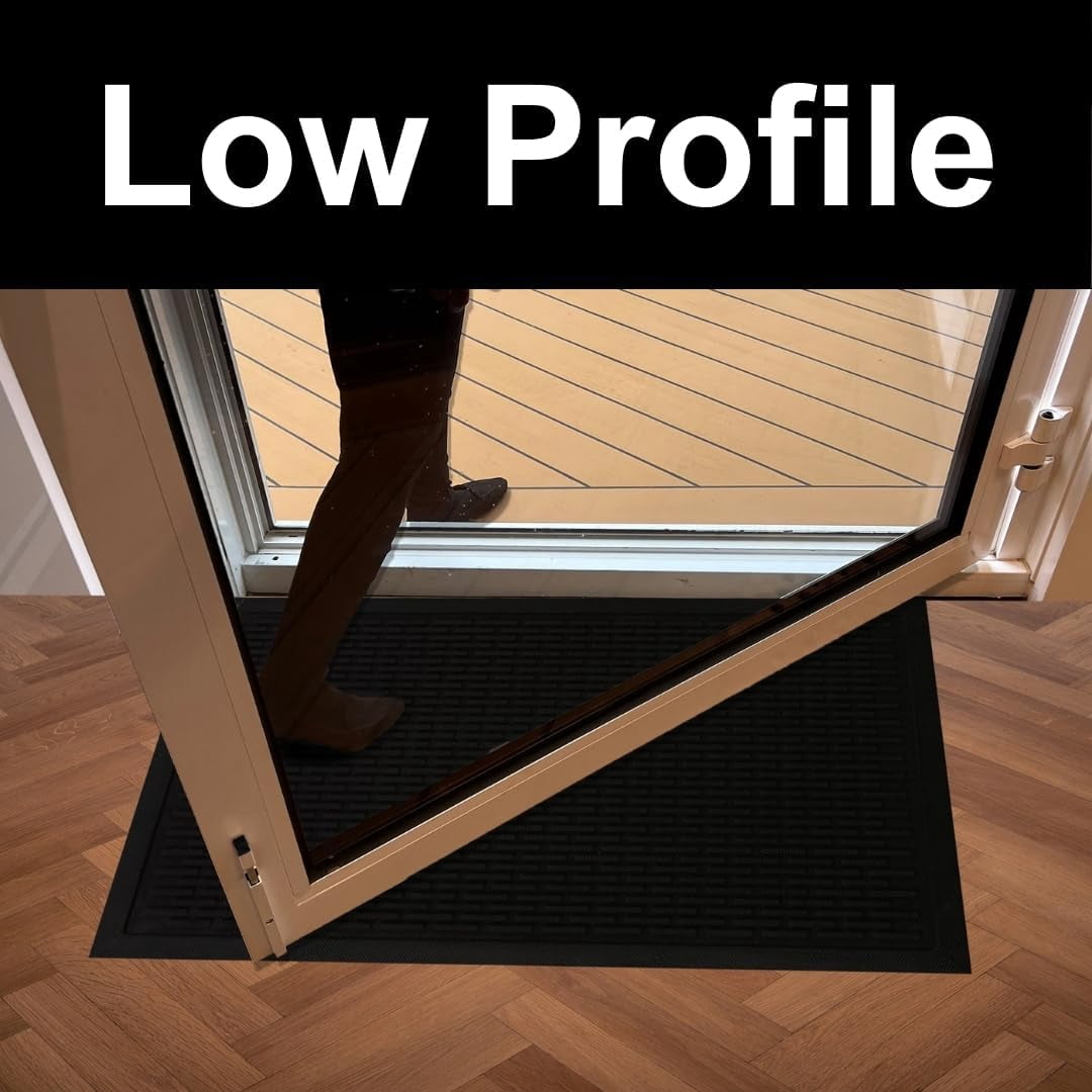 A1HC Natural Rubber Scraper Door Mat 18"x30" for Mud & Dirt Control, Heavy Traffic, Commercial & Residential Entryways