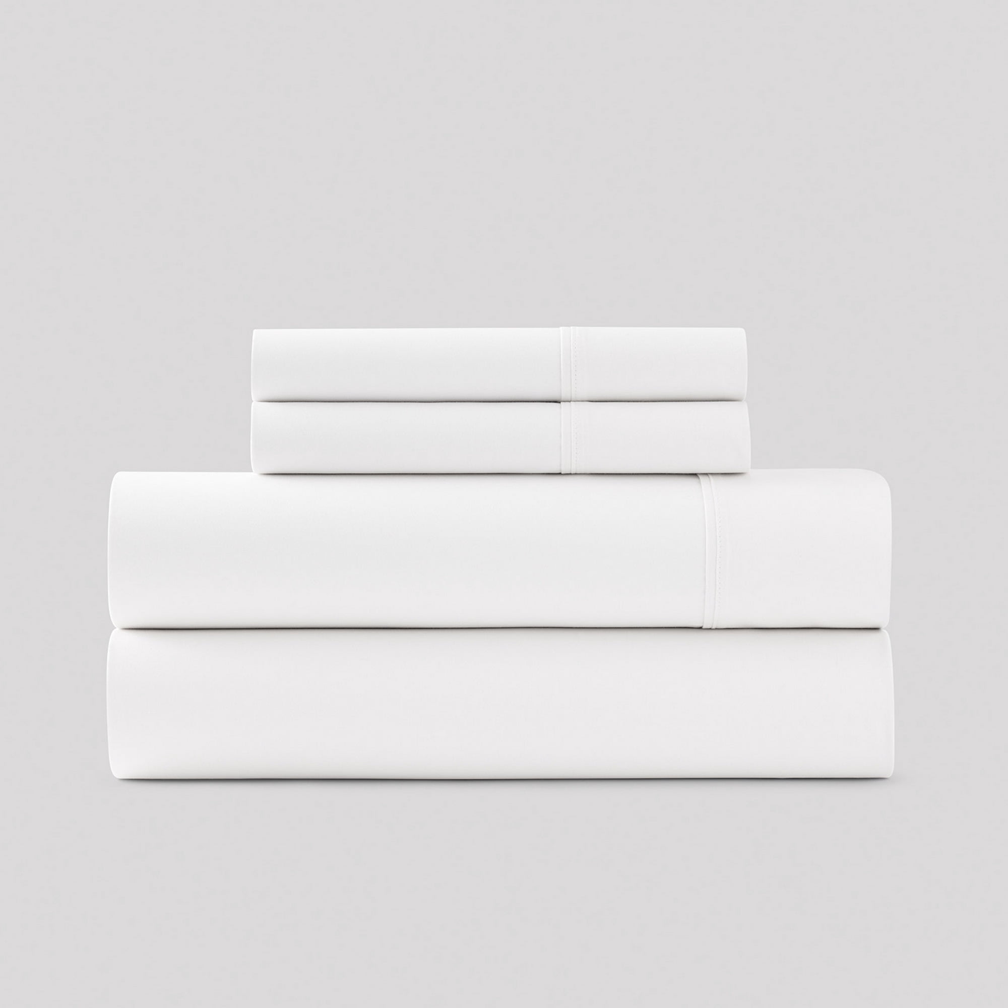 Vantona 100% Cotton, 300 thread Count, Sateen Woven Deep Pocket 4-Piece Sheet Set Queen Size - White