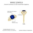 thumbnail image 6 of Rosec Jewels Lab Created Blue Sapphire Halo Ring with Diamond for Women - 8 mm, 10K Yellow Gold, US 5.00, 6 of 9