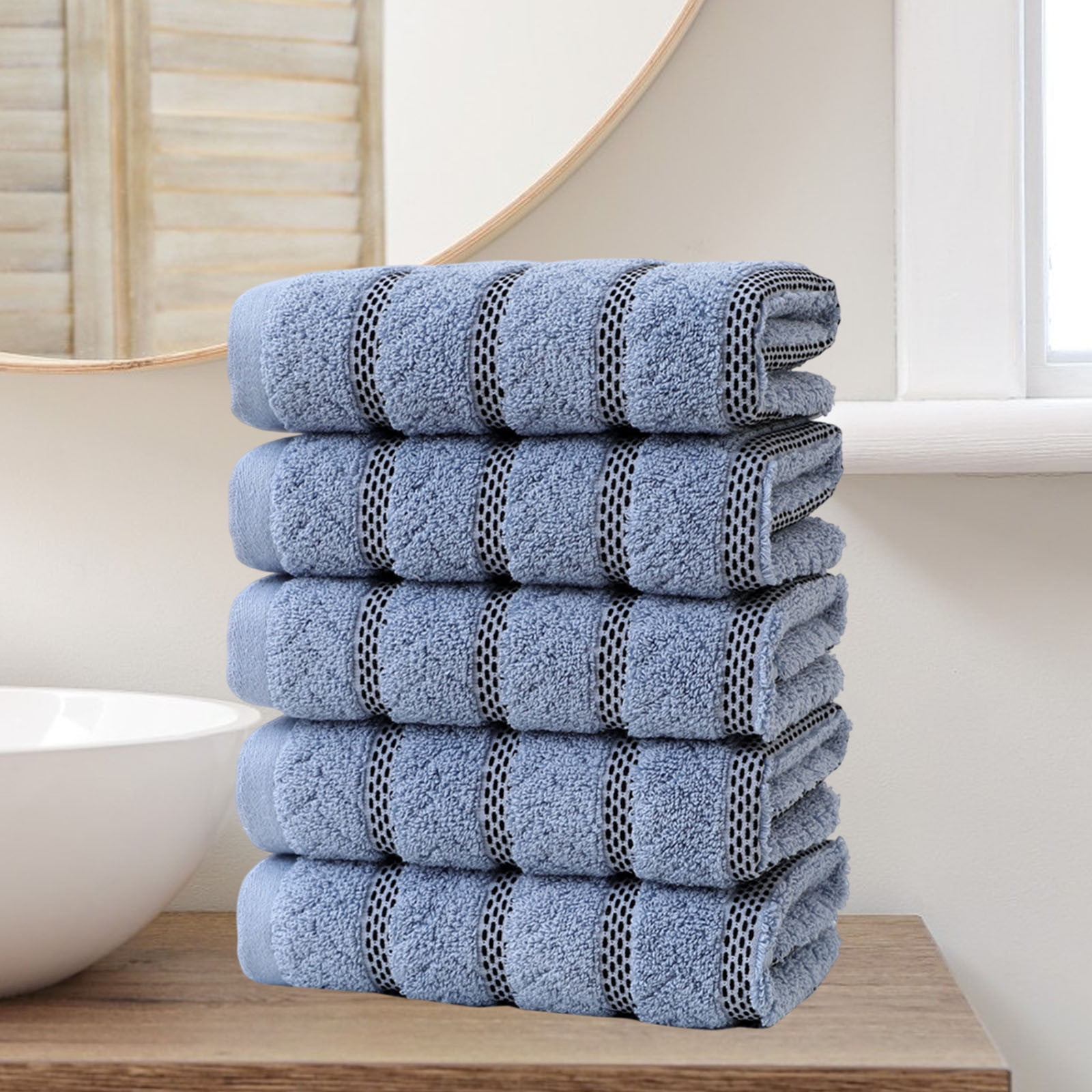 Specollect Clearance 5Pcs Classic Turkish Towels Luxurious 100% Turkish Cotton Washcloths, Highly Absorbent & Quick Dry, Face Towels Wash Cloths for Hotel, Spa & Gym