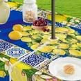 thumbnail image 2 of Blue Lemon Outdoor Tablecloth with Umbrella Hole and Zipper, Spill Proof Wrinkle Free Polyester Table Cloth for Outdoor Picnic 60" x 84" Rectangle, 2 of 7