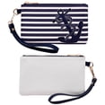 thumbnail image 2 of PU Nautical Anchor Purse 8.5"x5.0" Wristlet Bag Zip Coin Pouch, 2 of 7