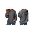 thumbnail image 2 of Women'S Hoodie Sweatshirt Cute Long Sleeve Top Loose Pullover with Pockets Dark Gray M, 2 of 6