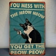 thumbnail image 5 of Specollect 4 Pcs Funny Cat Metal Sign Wall Decor, Humorous Tin with Vintage Finish, Rustic Home Office Bar Kitchen Living Room Wall Art, 5 of 9