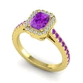 thumbnail image 2 of 2.95 T.C.W Natural Diamond Amethyst Gemstone Luxurious Anniversary Ring for her Solid 14K Yellow Gold Size 5.5 by Diamond-Capitals, 2 of 8