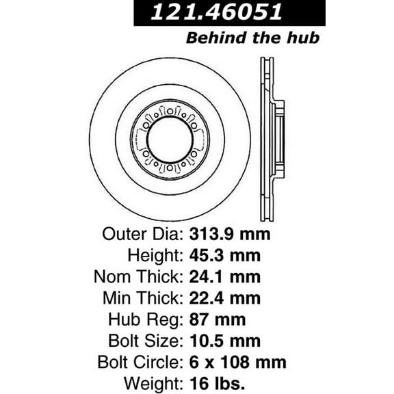 C-Tek Disc Brake Rotor 121.46051 Fits select: 2000-2004 MITSUBISHI MONTERO