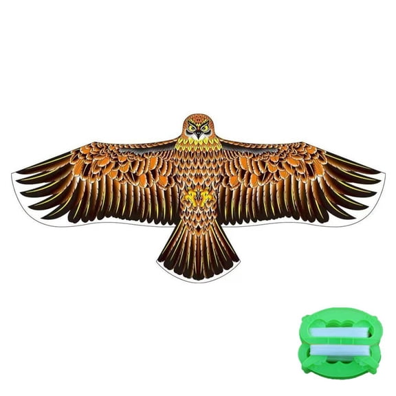 Eagle Kite 1.1m with 30m Line, Bird Deterrent Scarecrow for Garden, Large Outdoor Flying Toy for Beach and Park