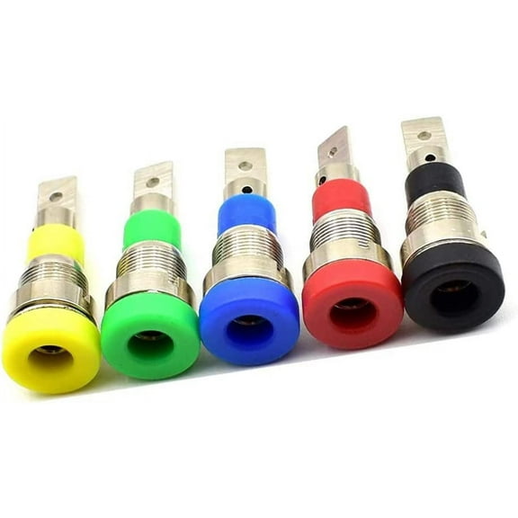 Treedix 10pcs 4mm Banana Female Jack Socket Adapter Panel Mount Binding Post for 4mm Banana Plug Connectors （5colors）