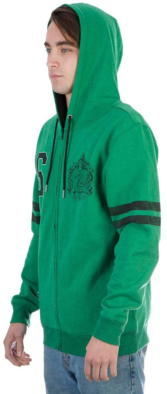 Bioworld Harry Potter Slytherin Fleece Zip-Up Hoodie Adult Green Sweater Licensed SM-XXL