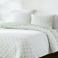 thumbnail image 2 of Lush Decor Diamond Leaf Jacquard Reversible Matelasse Coverlet 3 Piece Set King Sage - Green Bedding Set - Leaf Quilt - Cottage Decor, 2 of 10