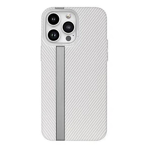 ELEHOLD for iPhone 15 Plus Case Carbon Fiber Texture Slim Fit Lightweight Hard PC Back Shockproof Anti-Scratch Protective Cover for iPhone 15 Plus,white
