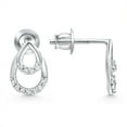 thumbnail image 2 of Pompeii 1/10ct Diamond Pear Shape Dangle Petite Earrings 14k White Gold (J-K,I2-I3), 2 of 4