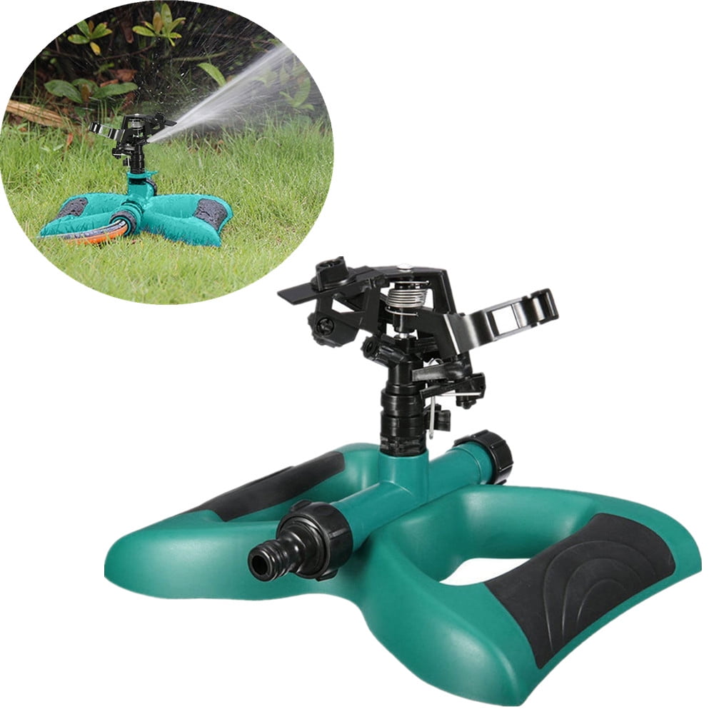 360&deg; Lawn Circle Rotating Water Sprinkler 3 Nozzle Garden Hose Irrigation Tool Durable