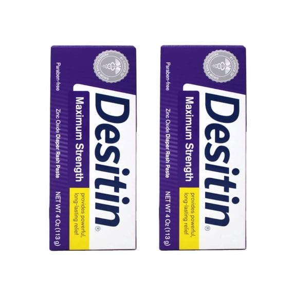 DESITIN Maximum Strength Diaper Rash Paste 4 oz (Pack of 2)