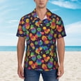 thumbnail image 4 of Fotbe Colorful Pineapples1 Hawaiian Shirt for Men Unisex Summer Beach Casual Short Sleeve Cotton Linen Button Down Shirts-3X-Large, 4 of 9