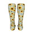 thumbnail image 6 of Pofeuu Blue White Striped Sunflower A Print Stockings, Adult Running Hiking Socks for Youth and Adult-One Size, 6 of 8