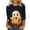 Multicolor-S, variant on QQZ 2026 Fall Womens Plus Size Halloween Graphic Crew Neck 3/4 Sleeve Top, Loose Fit Casual Blouses For Daily And Holiday Occasions